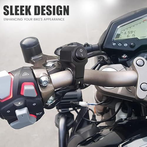 Pivalo Bike Handlebar Switch 3 Mode Way Off-ON Multi-Function with 12V DC Input Power Waterproof Button Operate Headlight Fog Light Universal For All Motorcycle Scooty (Pack Of 1, Black) - Image 5