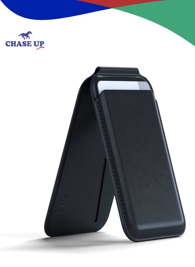 تشيس اب محفظة ماج سيف، محفظة مغناطيسية من الجلد النباتي لهاتف آيفون مع 4 فتحات للبطاقات، تدعم تقنية NFC، وحامل هاتف لهاتف آيفون 16، آيفون 15، آيفون 14، آيفون 13، آيفون 12 - Image 1