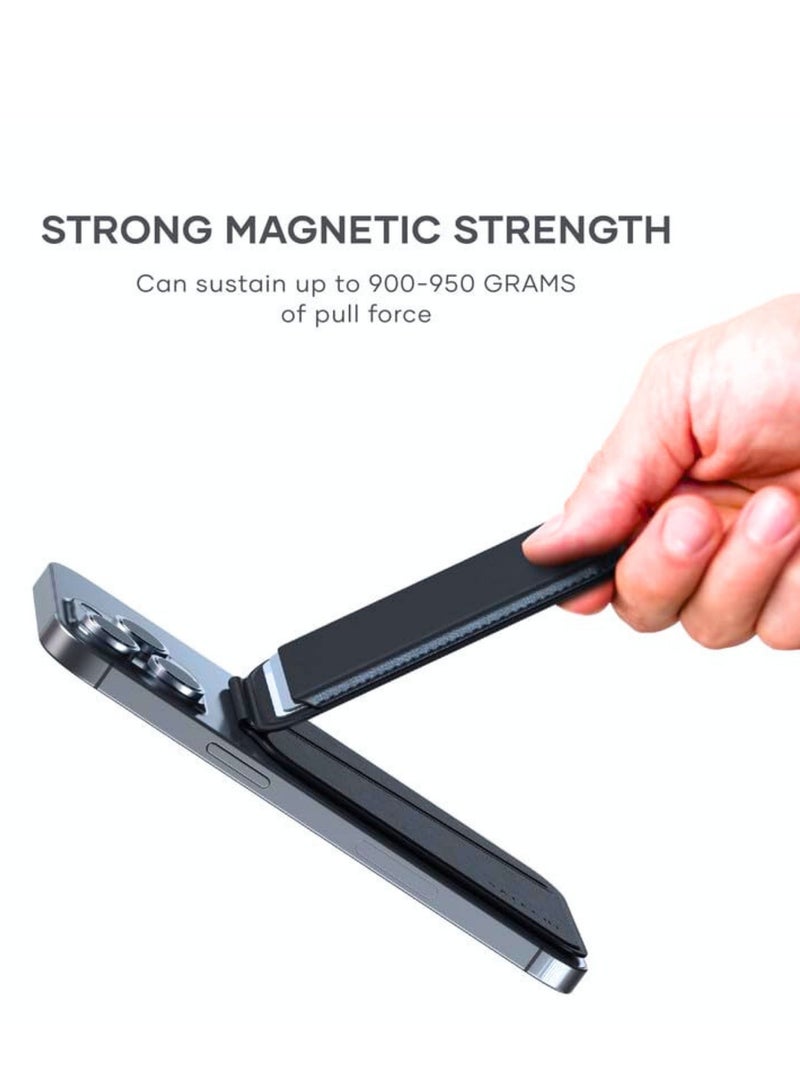 تشيس اب محفظة ماج سيف، محفظة مغناطيسية من الجلد النباتي لهاتف آيفون مع 4 فتحات للبطاقات، تدعم تقنية NFC، وحامل هاتف لهاتف آيفون 16، آيفون 15، آيفون 14، آيفون 13، آيفون 12 - Image 2