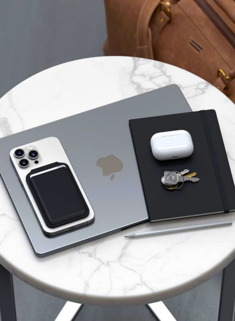 تشيس اب محفظة ماج سيف، محفظة مغناطيسية من الجلد النباتي لهاتف آيفون مع 4 فتحات للبطاقات، تدعم تقنية NFC، وحامل هاتف لهاتف آيفون 16، آيفون 15، آيفون 14، آيفون 13، آيفون 12 - Image 4