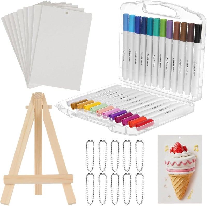 Art Set: 3D Painting Kit, Foam Paper, Markers, Beads, Easel, - Image 1