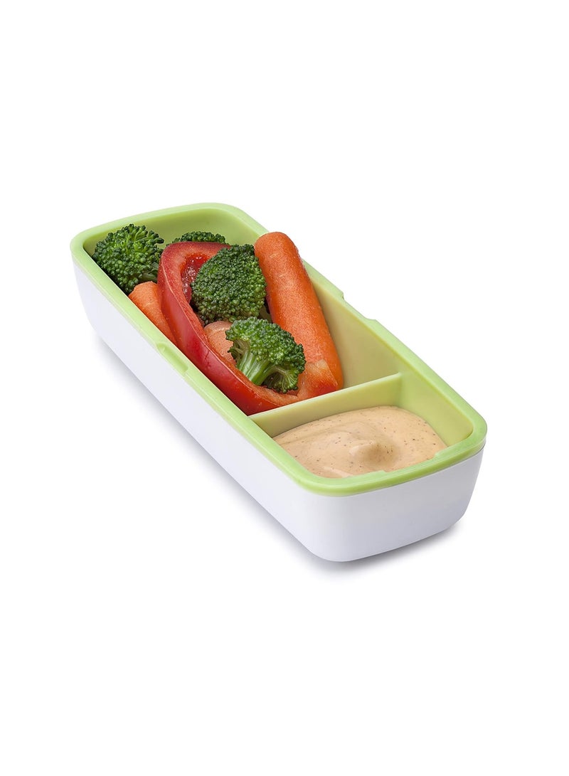 Joie Snack On the Go Divided Container, Two Compartment Storage Box Keeps Foods Separate, Leakproof and Airtight, Ideal for Veggies and Dip or Cheese and Crackers, Colors May Vary - Image 4