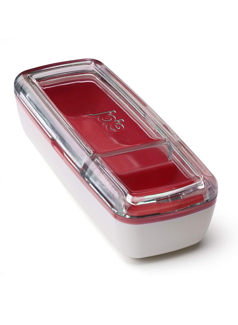 Joie Snack On the Go Divided Container, Two Compartment Storage Box Keeps Foods Separate, Leakproof and Airtight, Ideal for Veggies and Dip or Cheese and Crackers, Colors May Vary - Image 3