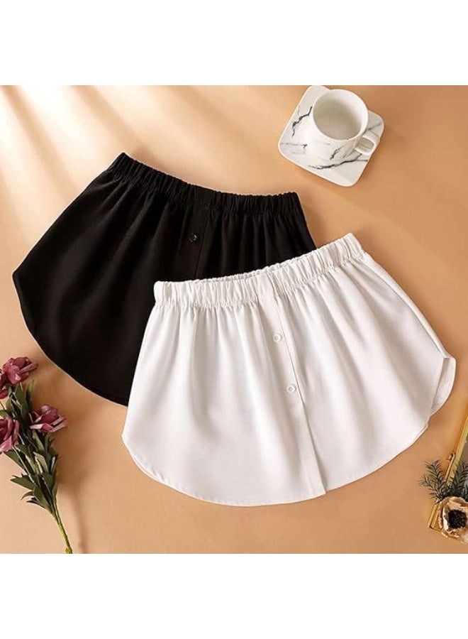 2 Pcs Shirt Extender for Women, Adjustable Layering Fake Top Lower Sweep Shirt Half Length Skirt, Classic Yet Stylish, Easy to Match, Can Be Matched with Jeans, Leggings, Casual Shoes, XXL - Image 4