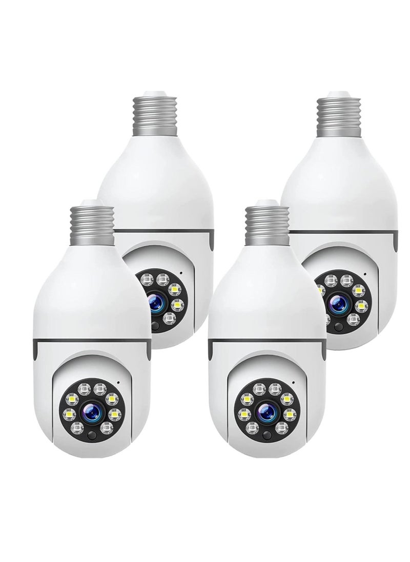 WiFi Light Bulb Camera 360 Degree Wireless Outdoor Security Camera Home Surveillance Cam with 1080P Color Night Vision Human Motion Detection(4-PCS) - Image 1