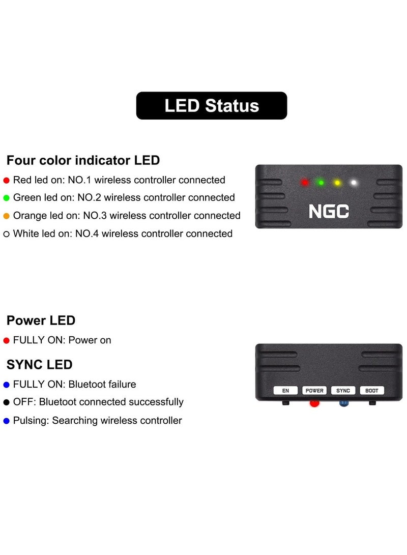 Y&D Wireless Controller Adapter for Nintendo Gamecube Console Compatible PS3 PS4 PS5 Switch Pro Joycon Xbox One Series X/S Bluetooth to NGC System - Image 5