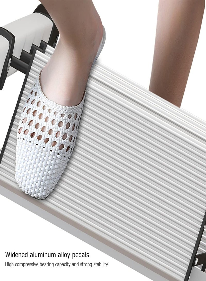 CUBEXELL Foldable Ladder 4 Steps,Home Ladder Folding Step Stool with Wide Anti-Slip Pedal Durable Aluminum Alloy Frame Adults Folding Sturdy Steel Ladder for Home Kitchen Garden Office - Image 4