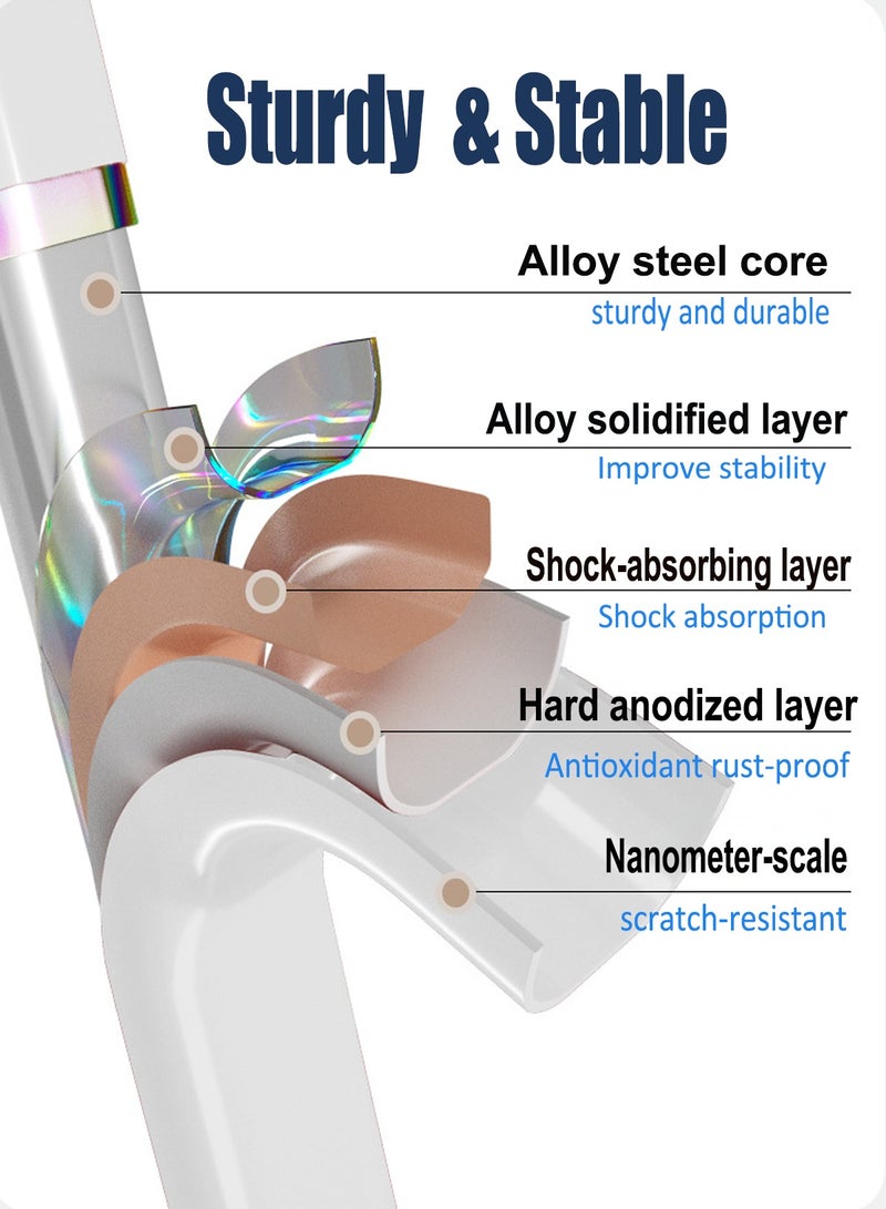 CUBEXELL Foldable Ladder 4 Steps,Home Ladder Folding Step Stool with Wide Anti-Slip Pedal Durable Aluminum Alloy Frame Adults Folding Sturdy Steel Ladder for Home Kitchen Garden Office - Image 3