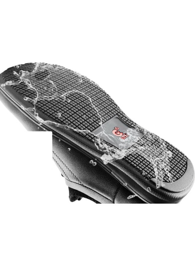 Kitchen King Chuwang Chef Shoes For Men, Non-Slip, Oil-Resistant, Kitchen Work Shoes, Water-Repellent, Casual Soft-Soled Leather Shoes, Lace-Up C5003, Size 40 - Image 2