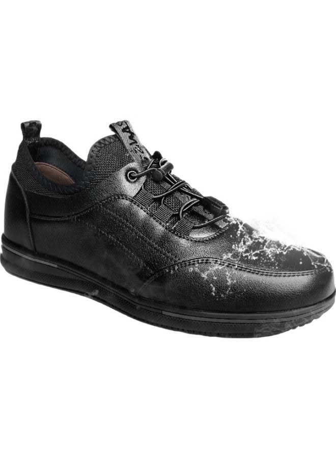 Kitchen King Chuwang Chef Shoes For Men, Non-Slip, Oil-Resistant, Kitchen Work Shoes, Water-Repellent, Casual Soft-Soled Leather Shoes, Lace-Up C5003, Size 40 - Image 1