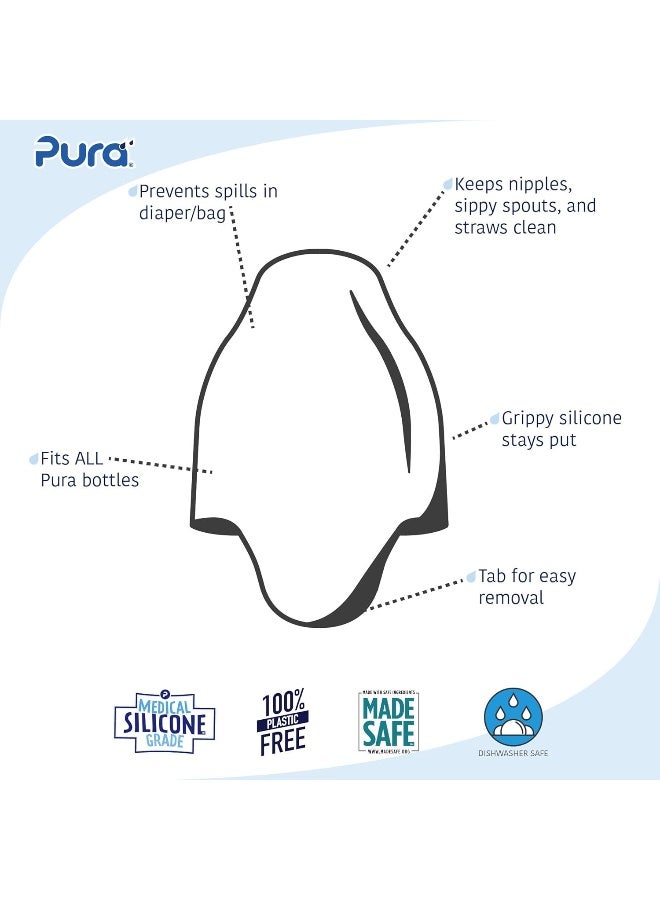 Pura Kiki/Spout Silicone Travel Covers - Pura Lids Compatible | Plastic-Free, Medical Grade, MadeSafe Certified | Prevents Leaks & Spills, Secure Fit | 2-Piece - Image 2