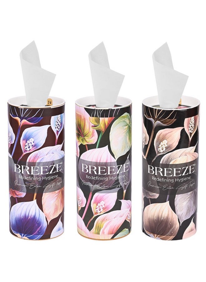 Breeze Bre024 2 Ply Facial Tissue Soft Wipe & Disposable For Kitchen Car Office & Home Use 60 Pulls In Each Box (Pack Of 3, Multicolor)  - Image 1