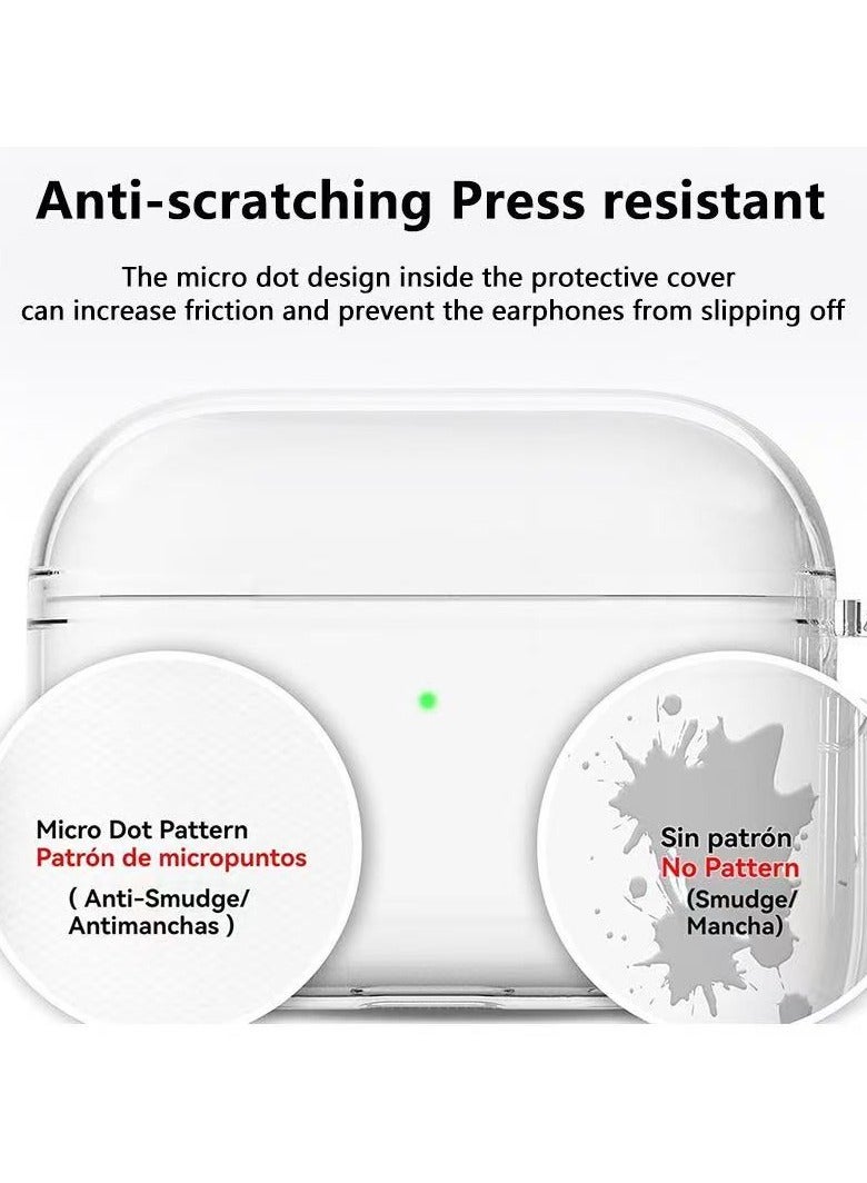 دكينج غطاء واقٍ عصري لسماعات AirPods Pro 3، غطاء ناعم من TPU مع أداة تنظيف وسلسلة مفاتيح، مقاوم للصدمات والأوساخ، غطاء شفاف ناعم من TPU، متوافق مع AirPods Pro 3 - Image 5