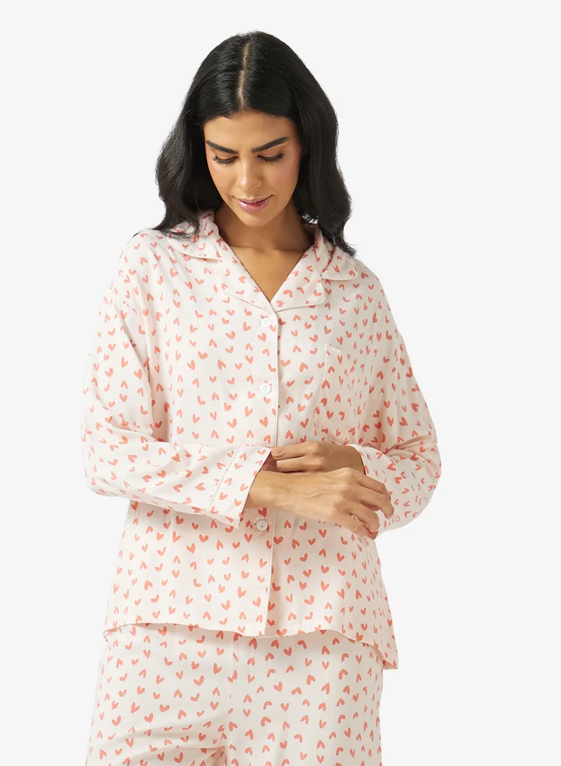 Ella  Bow Printed Pyjama Set for Women | Best Price UAE
