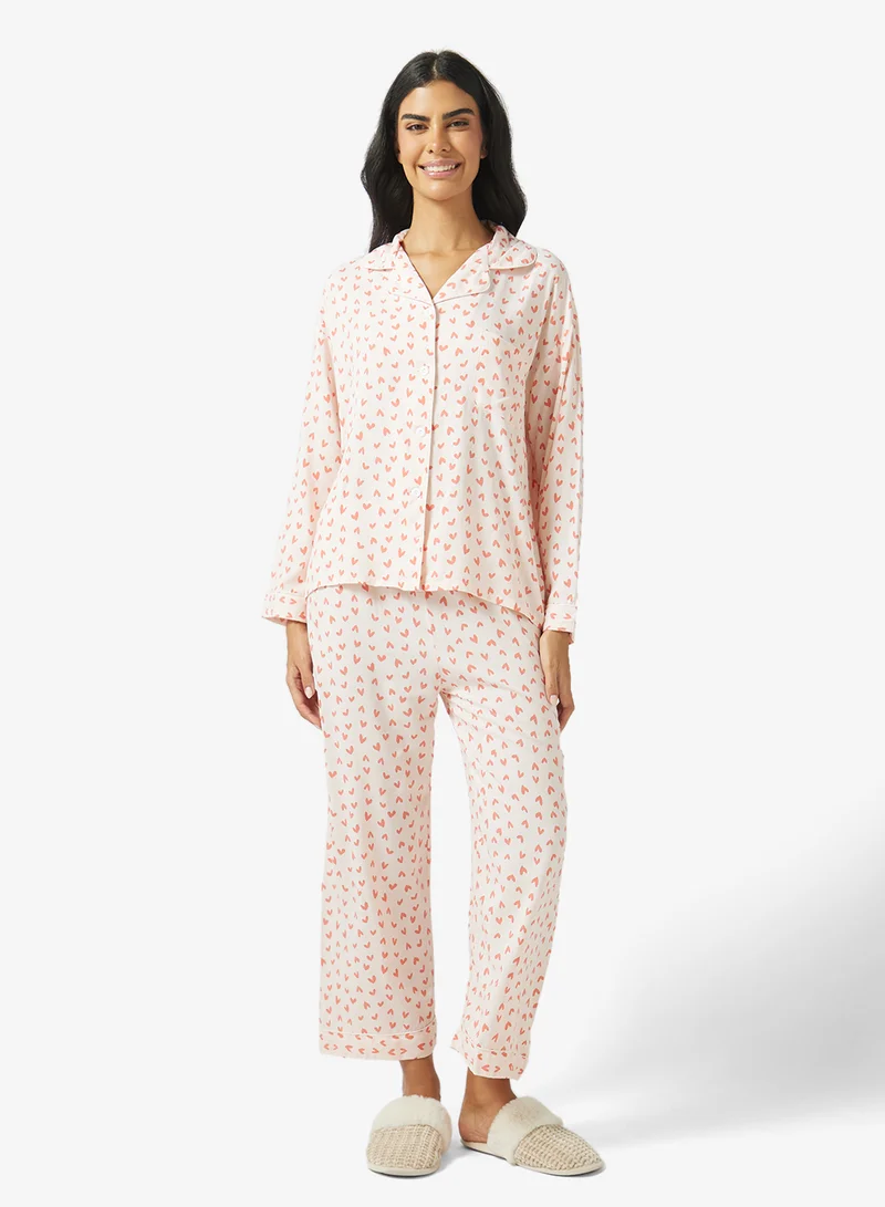 Ella  Bow Printed Pyjama Set for Women | Best Price UAE