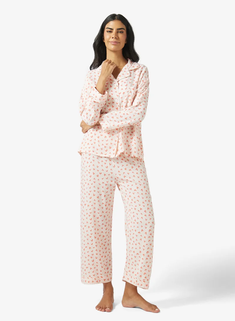 Bow Printed Pyjama Set