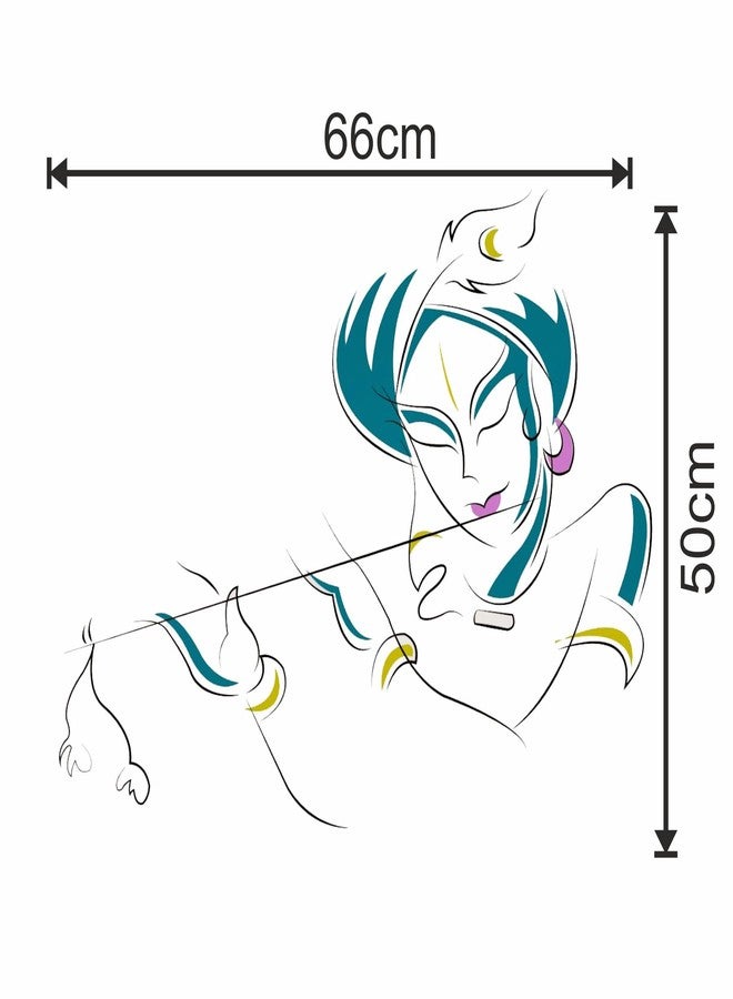 Sticker Yard Lord Krishna Playing Flute Vinyl Wall Sticker for Living Room/Bedroom/Office and All Decorative Wall Stickers Size 66X50CM - Image 4