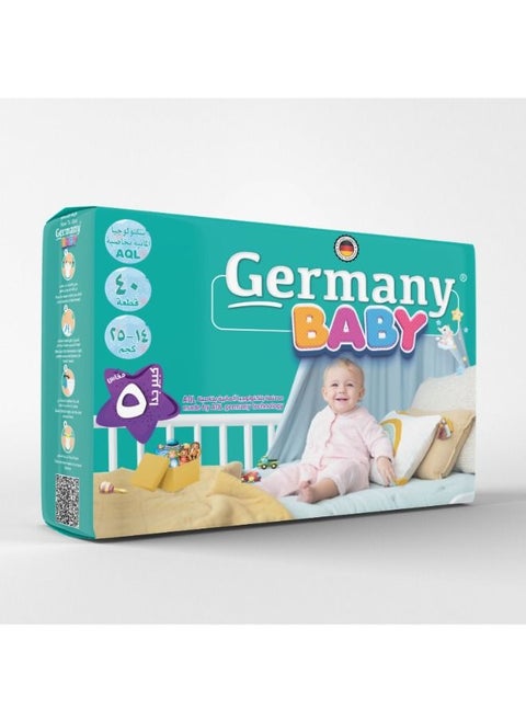 germany baby diapers 40pcs, size 5,  14kg : 25kg