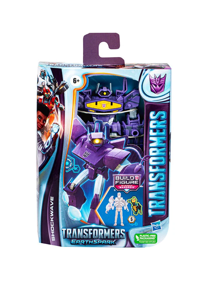 HASBRO - GAMING Transformers Toys Earthspark Deluxe Class Shockwave Action Figure 5-Inch Robot Toys For Kids Ages 6 And Up