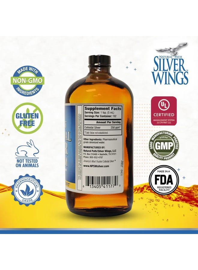 Natural Path Silver Wings Colloidal Silver Liquid - Enhanced Immune Support Supplement - 250ppm (1250mcg) - 16oz - Image 2