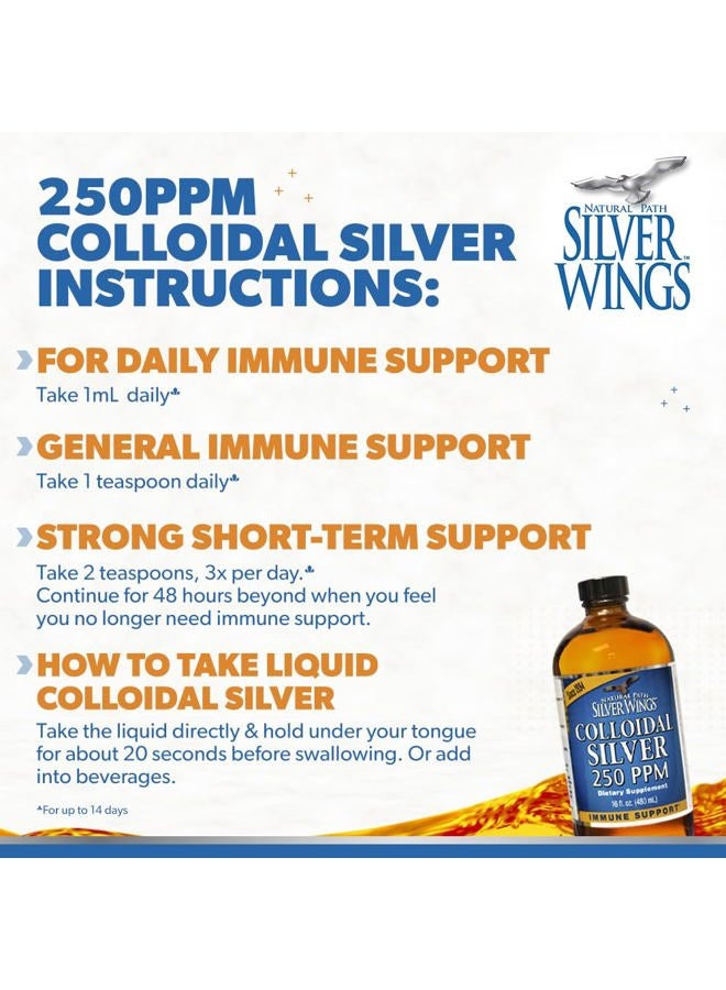 Natural Path Silver Wings Colloidal Silver Liquid - Enhanced Immune Support Supplement - 250ppm (1250mcg) - 16oz - Image 4