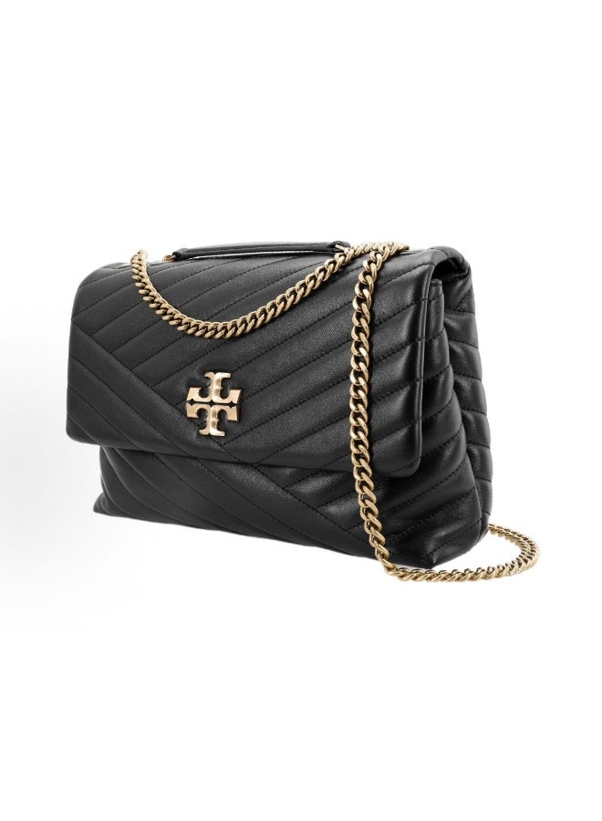 Tory Kira Chevron Shoulder Bag- Small-Black - Image 2