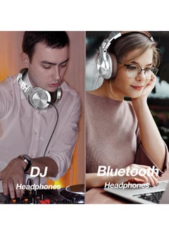 OneOdio A70 Wirless Bluetooth Over-Ear Headphone with Shareport 3.5Mm/6.35Mm Stereo Jack For Guitar Amp Computer PC Tablet Home Office Travel Silver Brown  - Image 3