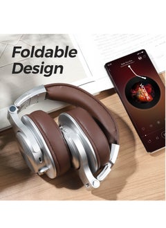 OneOdio A70 Wirless Bluetooth Over-Ear Headphone with Shareport 3.5Mm/6.35Mm Stereo Jack For Guitar Amp Computer PC Tablet Home Office Travel Silver Brown  - Image 5