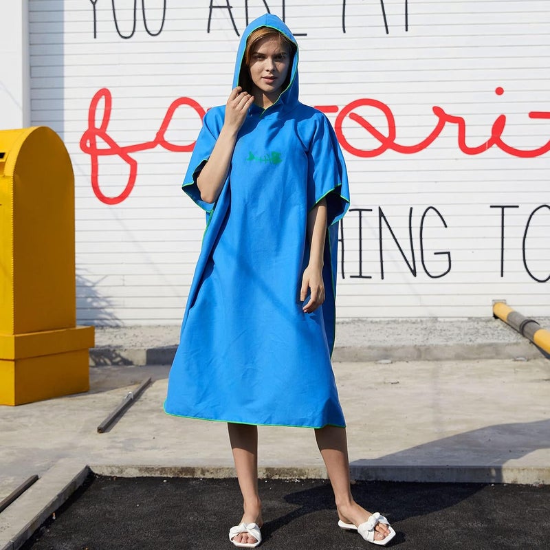 Eacam Surf Poncho Towel - Quick Dry Microfiber Beach Blanket with Hood Bath Swim Towel Wetsuit Beach Poncho for Adults - Image 5