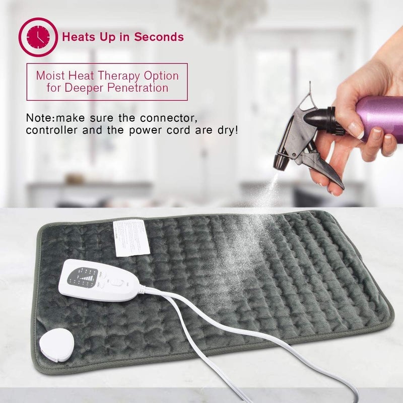 Womdee Heating Pad,Electric Heating Pad 12"x24" Large Heating Pads for Back Pain Auto Shut Off Heat Pad Moist Heating Pad with Timer,6 Temperature Settings Heated Pad for Neck,Shoulder,Elbow,Machine Washable - Image 4