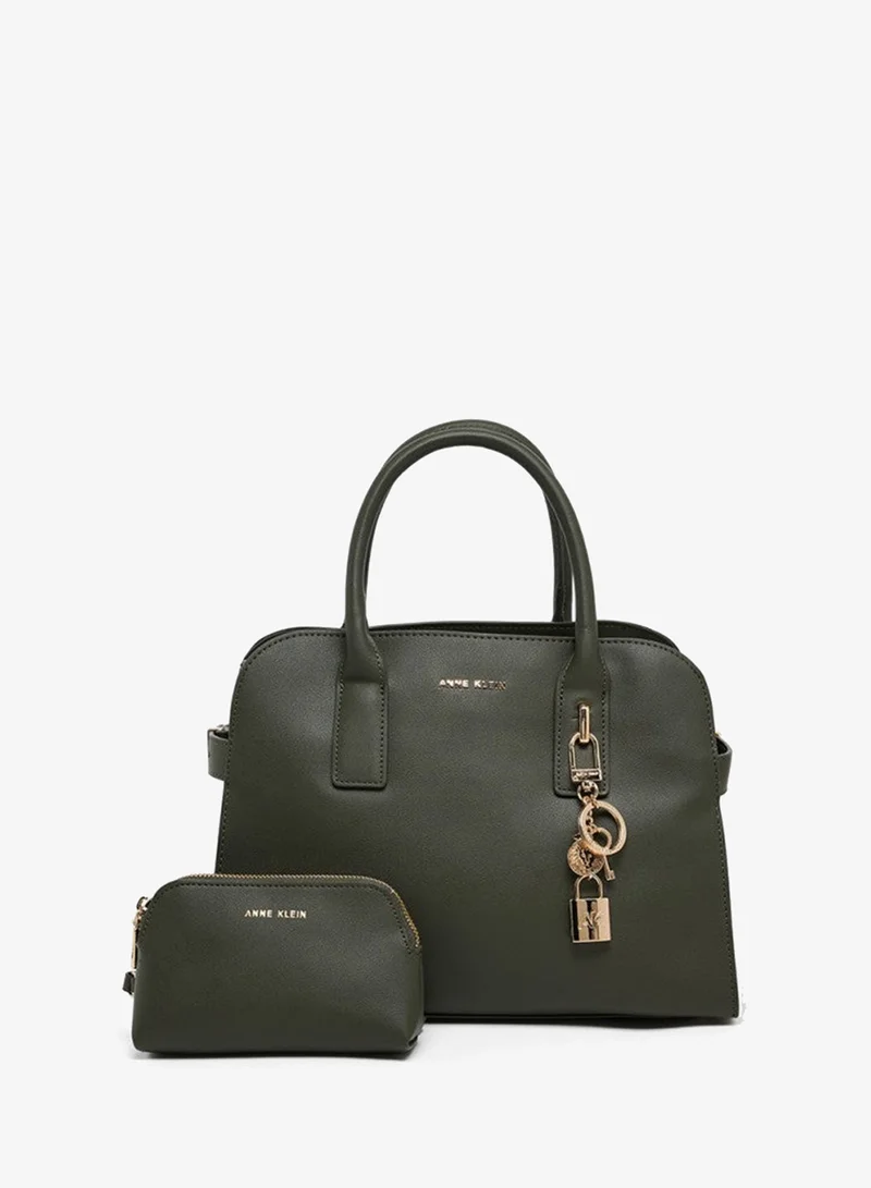 ANNE KLEIN Anne Klein Logo Detail Snap Closure Satchel Bag Set