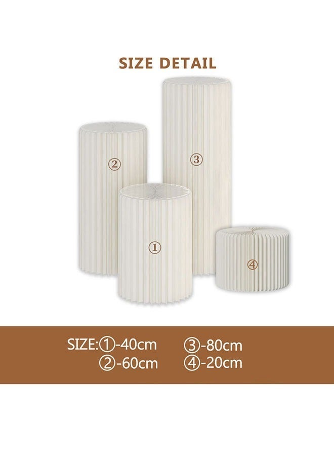Columns Pedestals Stands Round Cylinder Display Foldable Paper Stand Pedestal Display 4Pcs Set - Image 3