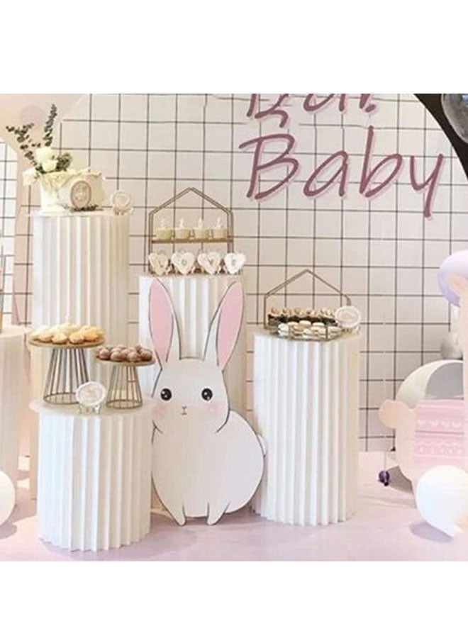 Columns Pedestals Stands Round Cylinder Display Foldable Paper Stand Pedestal Display 4Pcs Set - Image 5