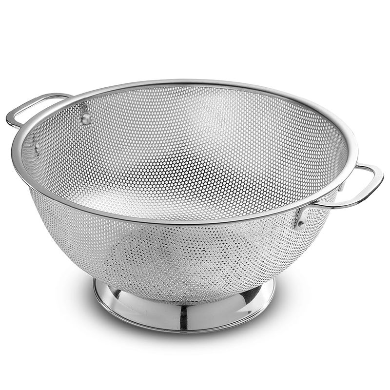 Bellemain 5 Qt Metal Colander with Handle | Pasta, Spaghetti, Berry, Fruit, Vegetable, Kitchen Food Strainer Basket | 18/8 Stainless Steel Colander Bowl | Pot Drainer for Cooking, Sifter Strainer - Image 1