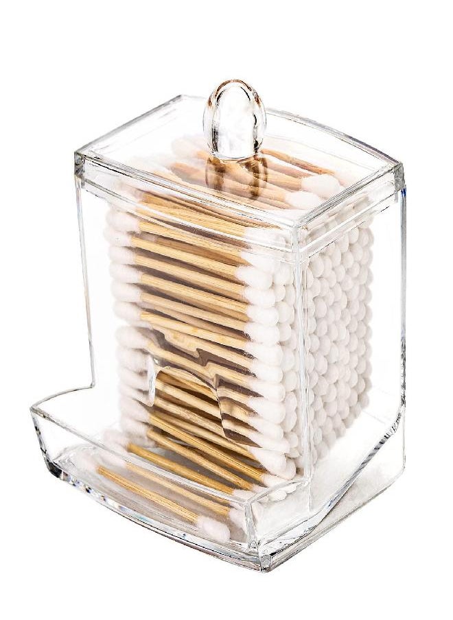 Tbestmax Tbestmax 10oz Qtip Holder Dispenser Big Clear Bathroom Organizer Accessories Decor for Storage-Qtips Cotton Ball Holder Apothecary Jars, Cotton Swabs, Floss Container  - Image 1