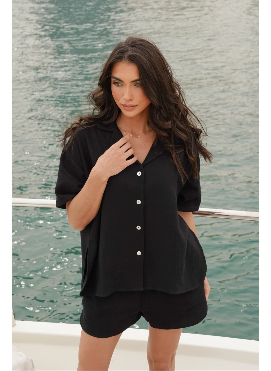 نوماد Crinkle Cotton Button Down Shirt