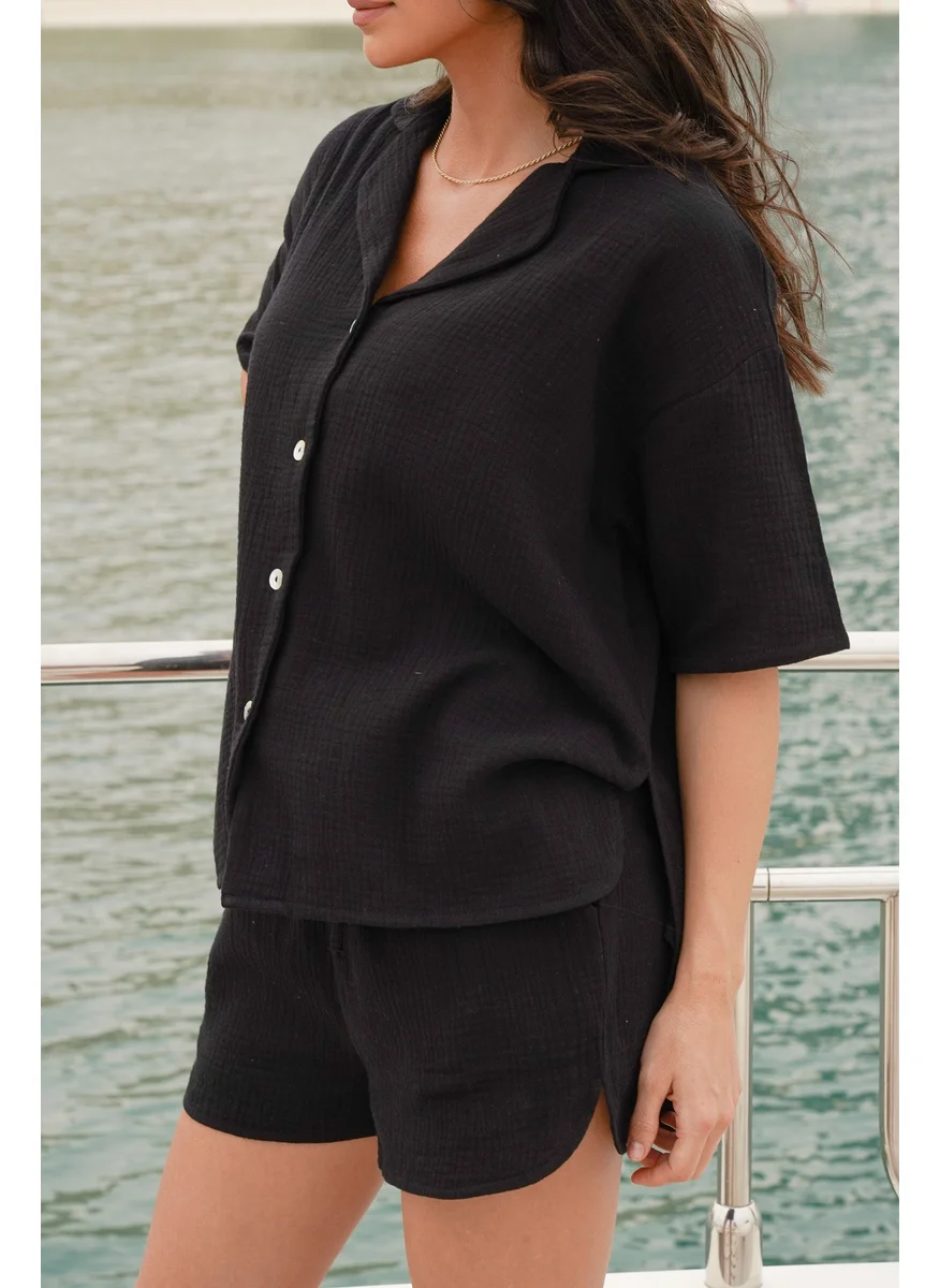 نوماد Crinkle Cotton Button Down Shirt
