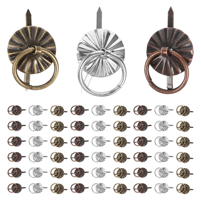 Vintage Metal Mini Drawer Handles 60pcs For Cabinets Jewelry Boxes Retro Ring Pulls - Image 2