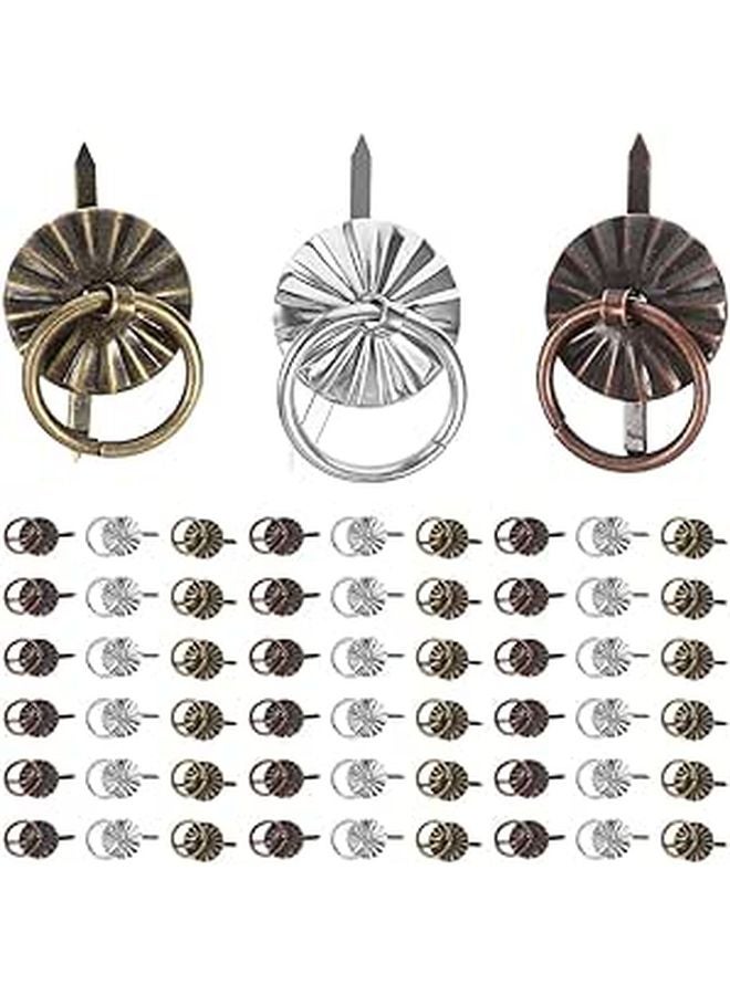 Vintage Metal Mini Drawer Handles 60pcs For Cabinets Jewelry Boxes Retro Ring Pulls - Image 1