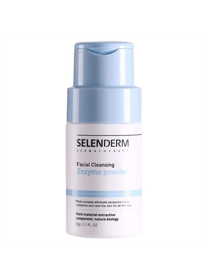 Selenderm Facial Cleansing Enzyme Powder Exfoliating Renew Scrubs Peeling 2.1 Fl Oz - Image 1