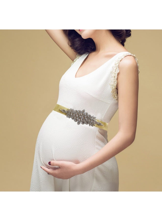 حزام وشاح زهور نسائي للفتيات ， لفستان زفاف عروس/فستان زفاف المولود (شامبانيا) - Image 3