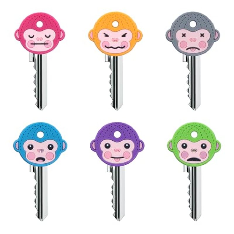 Key Protective Cover 6PCS Color-Coded Key Caps For Quick Visual Identification - Durable Key Markers For Home Organization - Fits Most Standard Door Lock Keys - Image 4