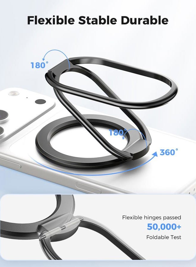 SUPERONE [2025 Upgraded] Mag Safe Phone Ring Holder, SUPERONE Adjustable Magnetic Kickstand & Removable Phone Grip Compatible with Wireless Charging Only for iPhone 17 &16 & 15 & 14 & 13 & 12 Series - Black - Image 5