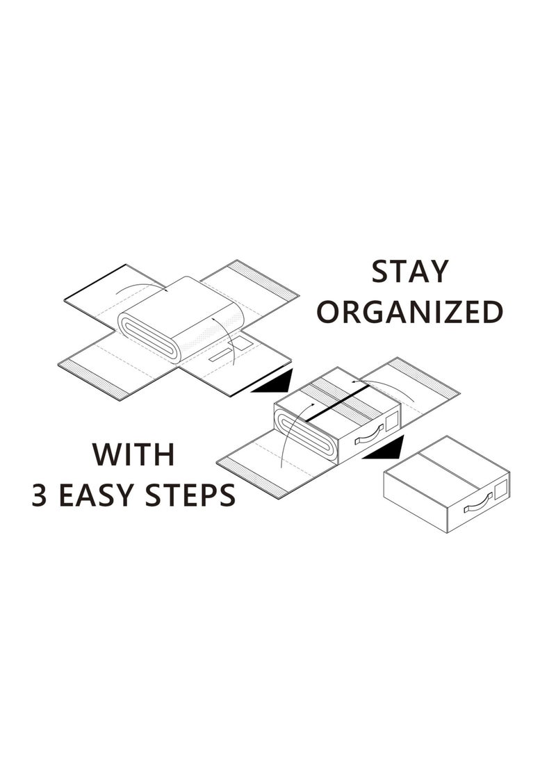 Zikra SheetCube Bed Sheet Set Organizer, 2 Pack Foldable Storage Box for Duvet Cover Set, Linen Closet Organizer for Bedding Clothes Blankets, Black - Image 4