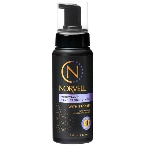 Norvell Venetian Sunless Self Tanner Mousse with Bronzer 8 Fl Oz  Instant Self Tanning  Natural Looking  AntiOrange  Fake Tan for Bronzing Glow