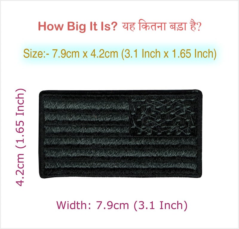 Generic American/US Flag (Horizontally Flipped Stars) Applique Embroidered Sew-on Patch ; Size Small: 7.9cm x 4.2cm for Jackets, Bags, Caps, Jeans, T-Shirts, Outdoor Clothing (1 Piece). (Code: SBX-203)  - Image 2