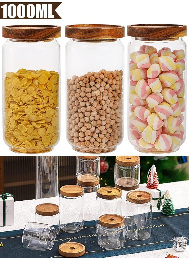3 Pack Airtight Glass Storage Jar ,Borosilicate Glass Kitchen Canisters，Glass Canister for Kitchen, Pantry Organization, Ideal for Coffee, Nuts, Cookie (1000ml) - Image 1