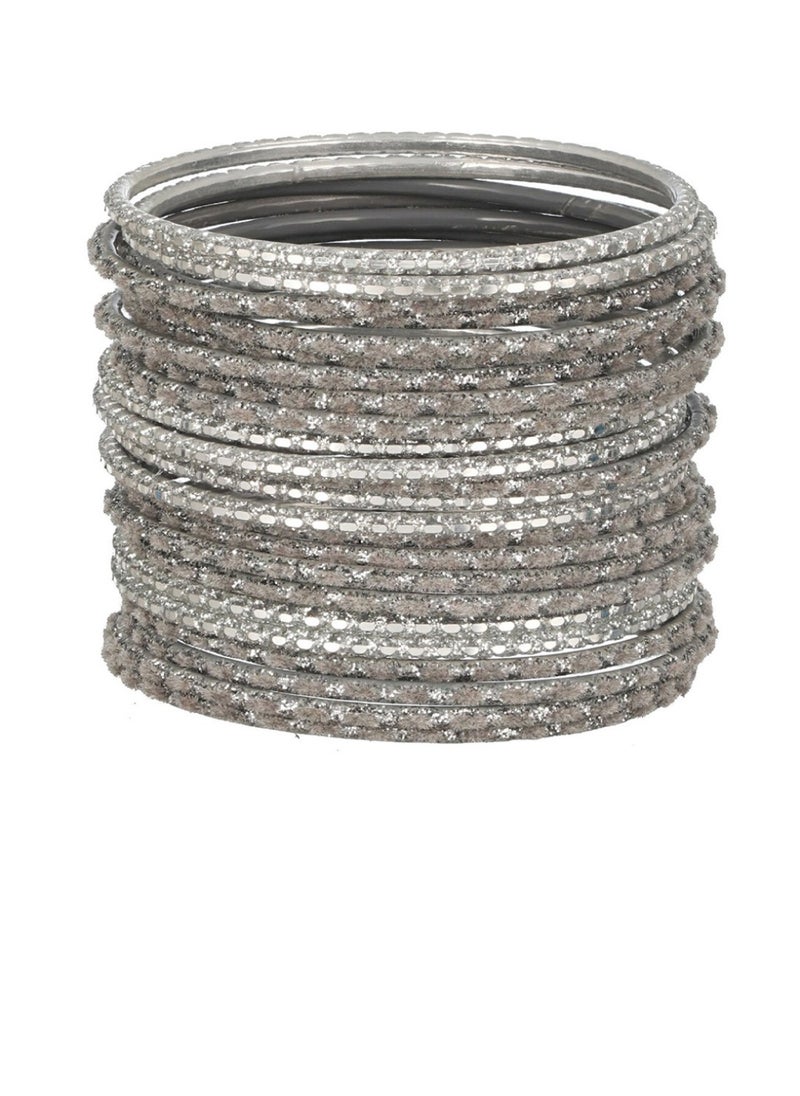 Priyaasi Set Of 24 Glitter Metal Bangles  - Image 4