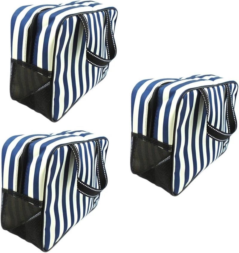 Large Capacity 3pcs Bath Storage Pouch Set 28x20cm Portable Toiletries Organizer For Travel And Home - Image 1