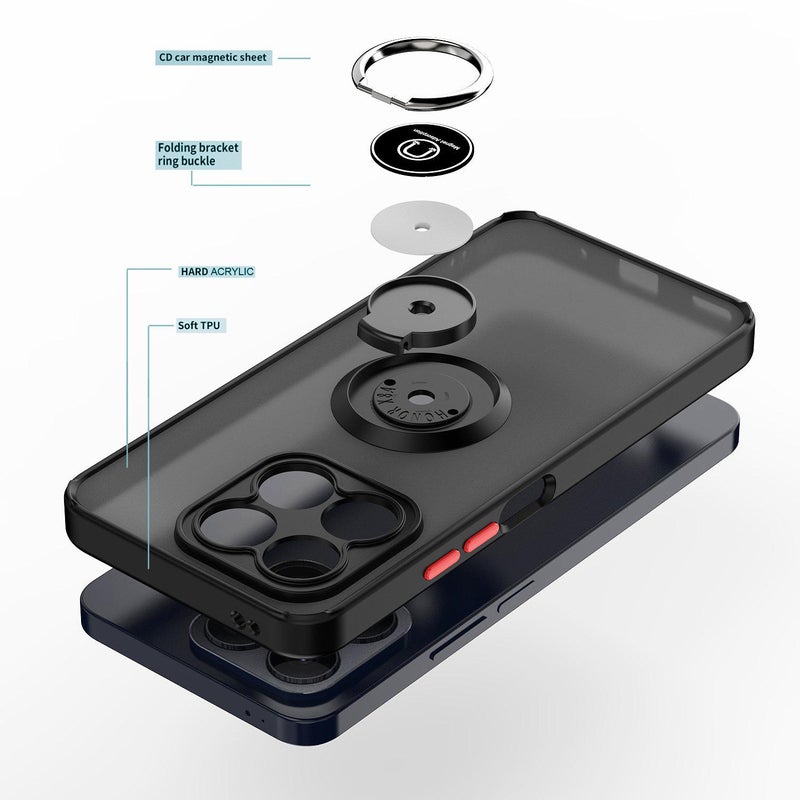 erorex For Honor X8a Q Shadow 1 Series TPU + PC Phone Case with Ring(Red) - Image 3